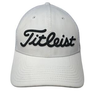 Titleist New Era Fitted Hat White Medium Embroidered Vent Holes Pro V1